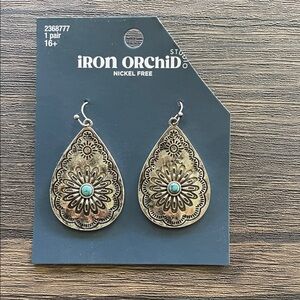 Silver and Turquoise Drop Dangle Earrings